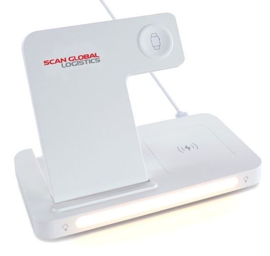 Picture of 3-in-1 Wireless Charging Station with Adjustable Light (only comes in black)